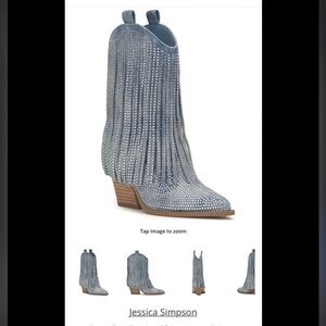 Jessica Simpson Paredisa Rugged Blue Denim western Boots
